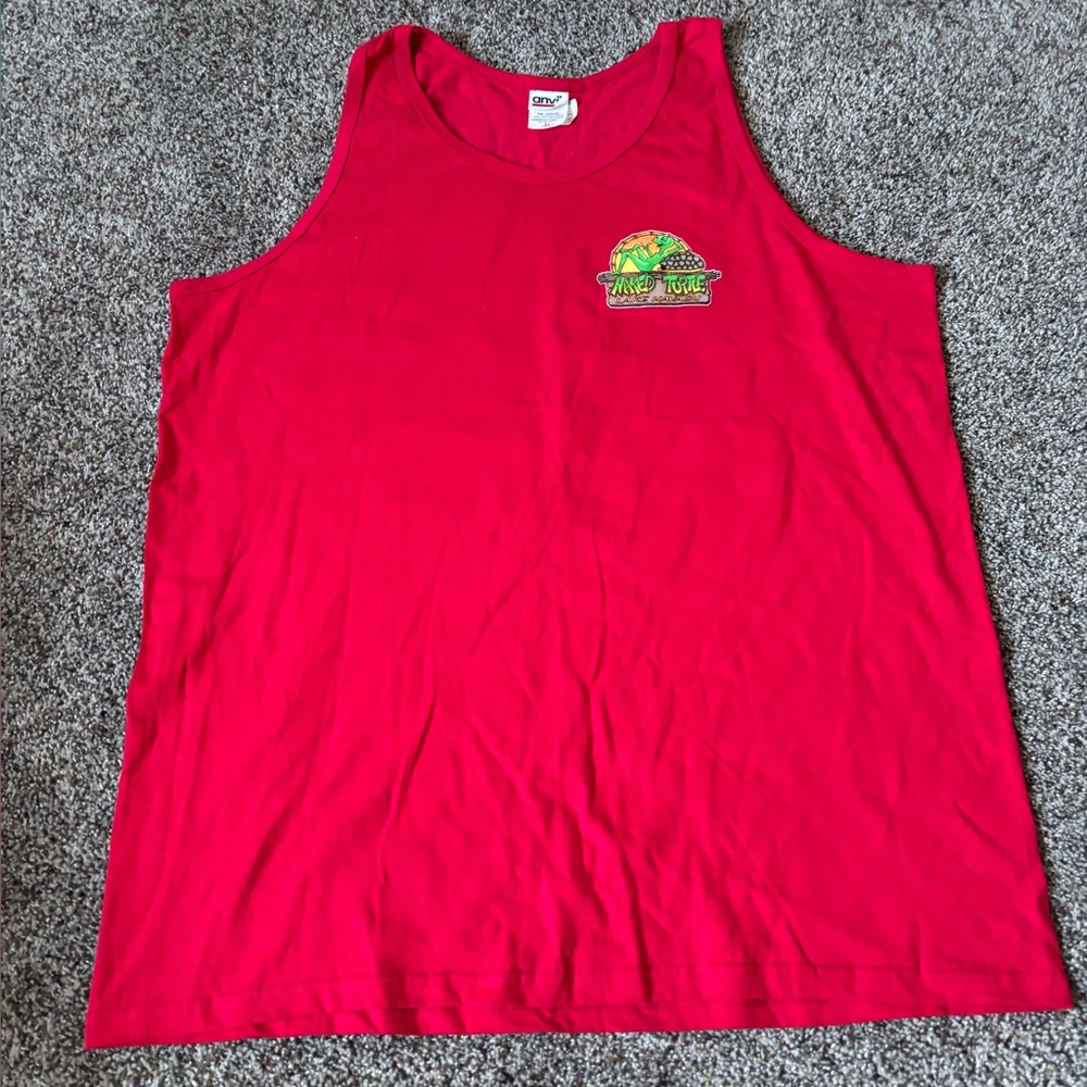 Naked turtle lake havasu Red Tank Top with Graphic Logo xl mens Preloved